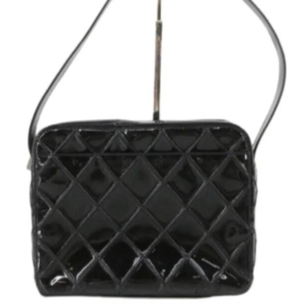 CHANEL Patent Quilted Camera Bag